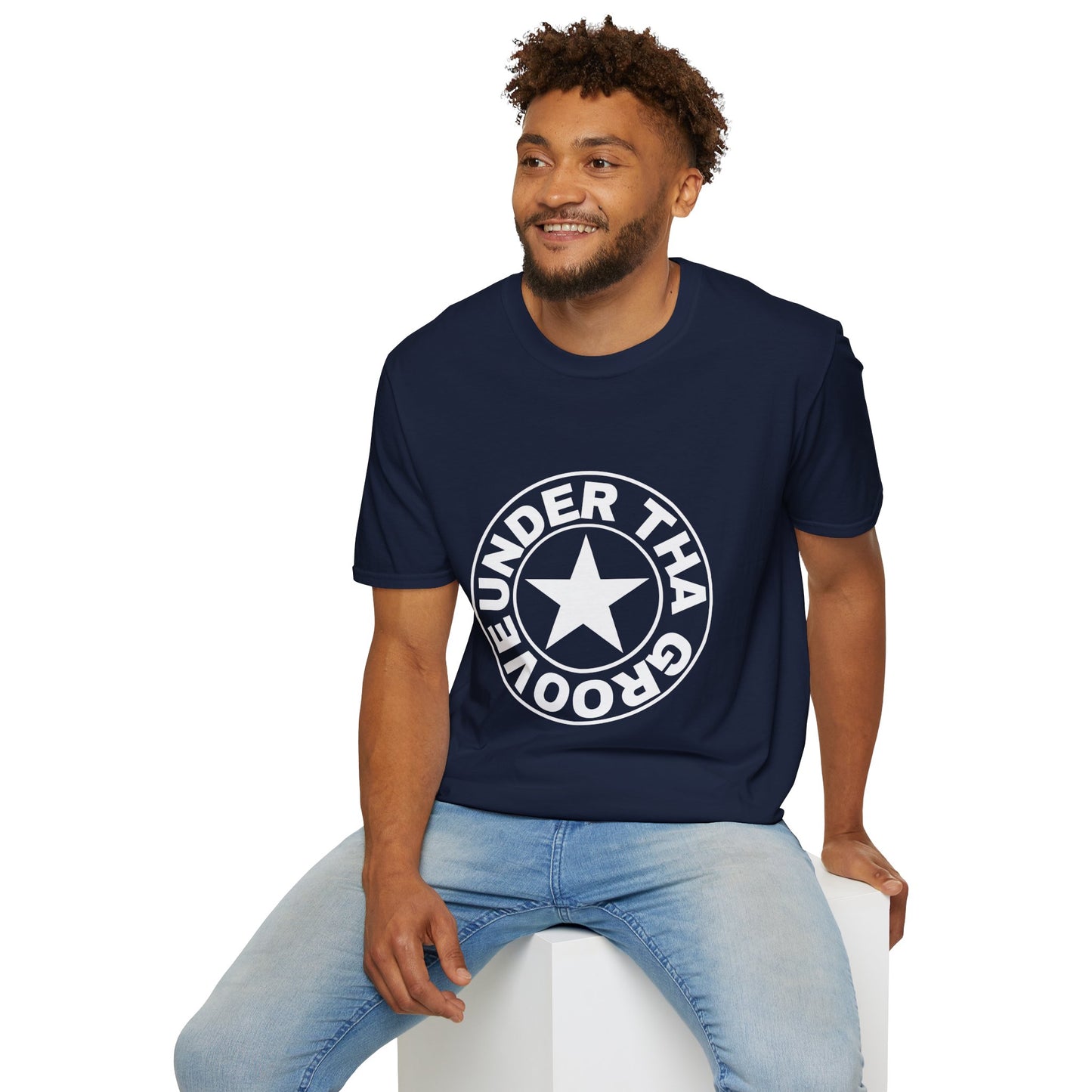 Groove Star T‑Shirt — "Under That Groove" Retro Circle Logo Tee