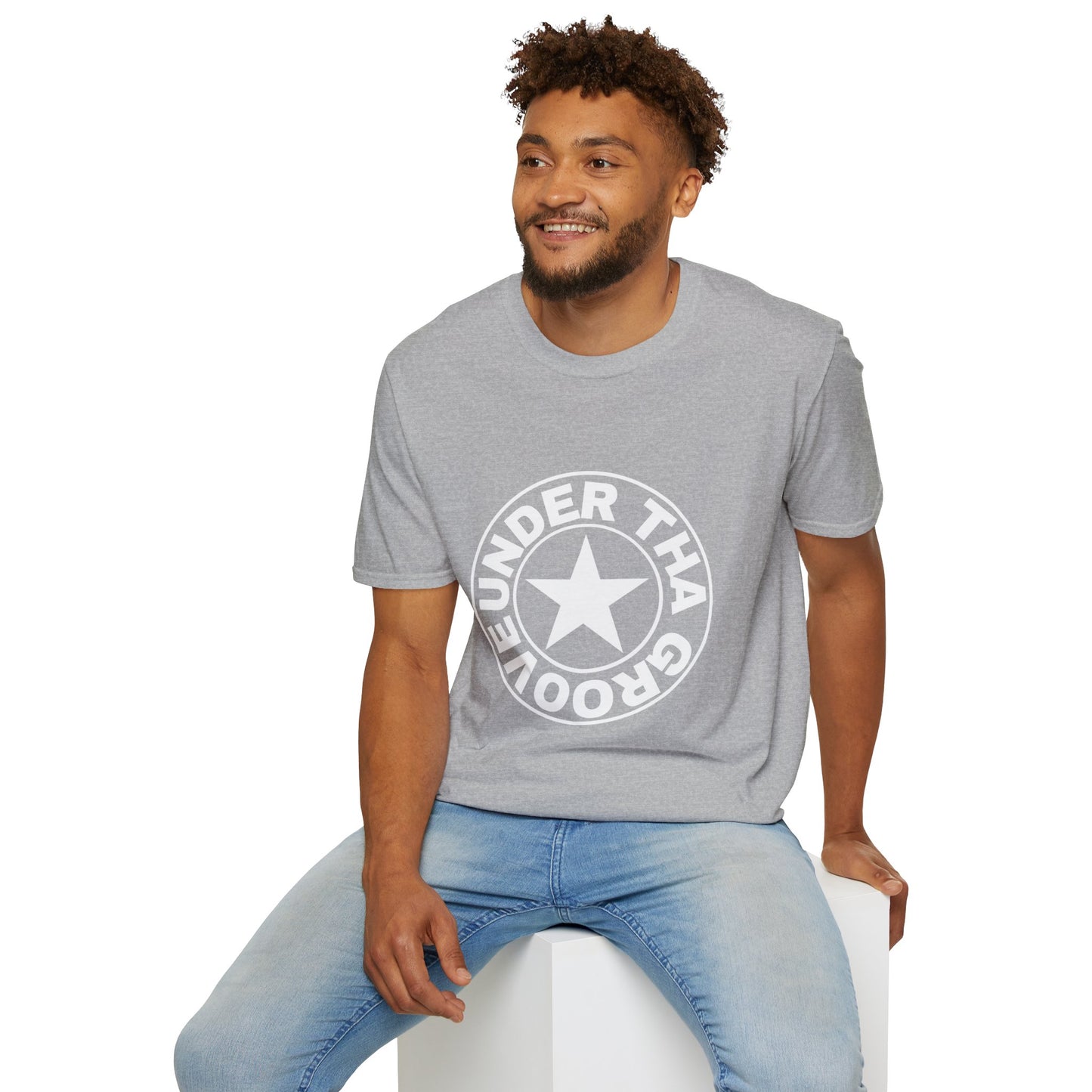 Groove Star T‑Shirt — "Under That Groove" Retro Circle Logo Tee
