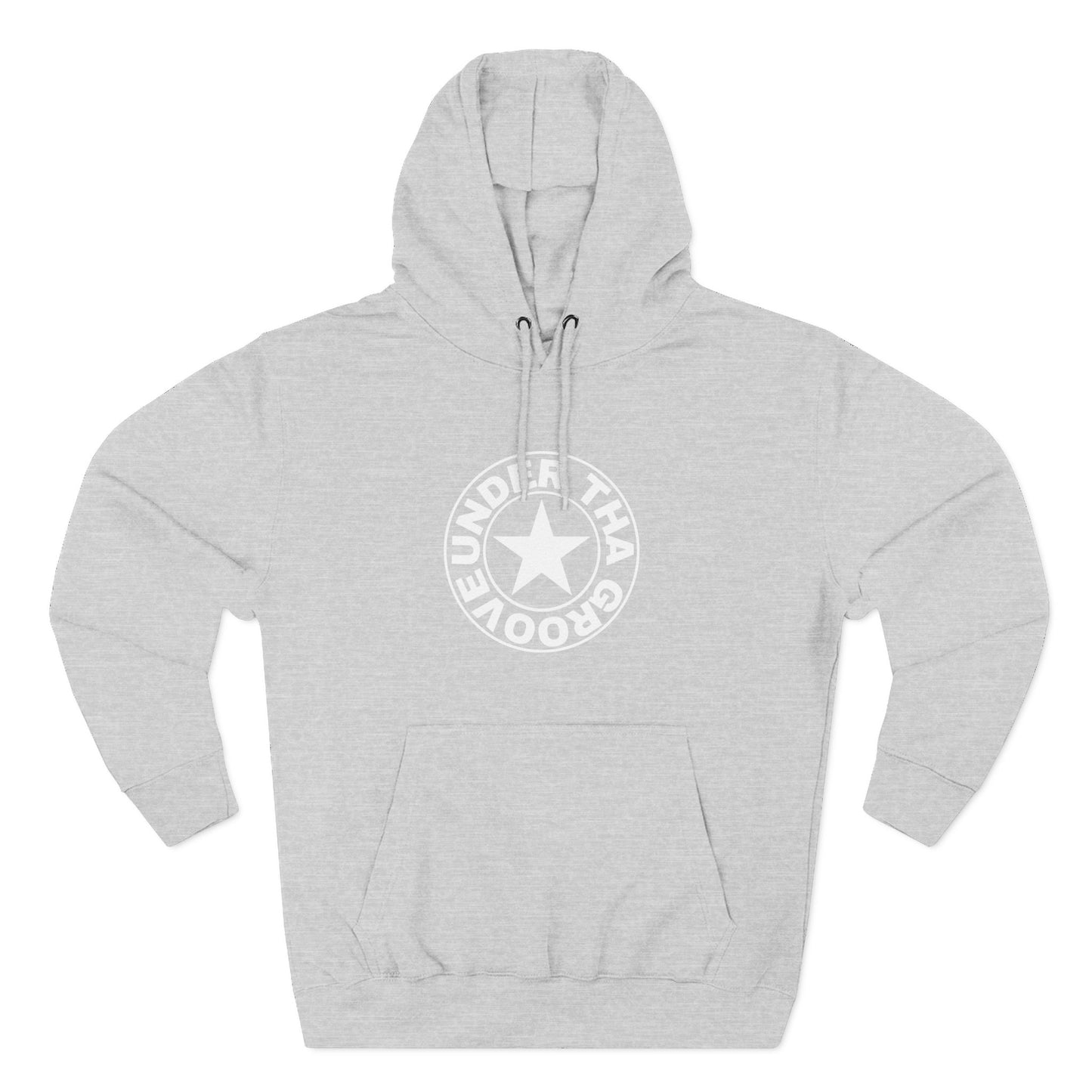 Heather Grey 'Roundel Star' Fleece Hoodie - Casual Unisex Pullover