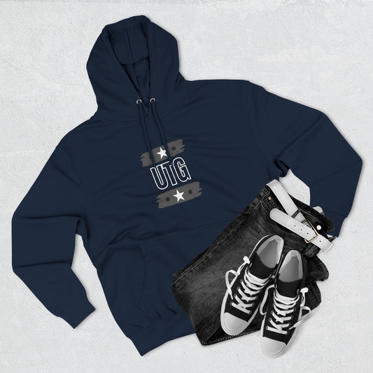 Copy of Heather Grey 'Roundel Star' Fleece Hoodie - Casual Unisex Pullover