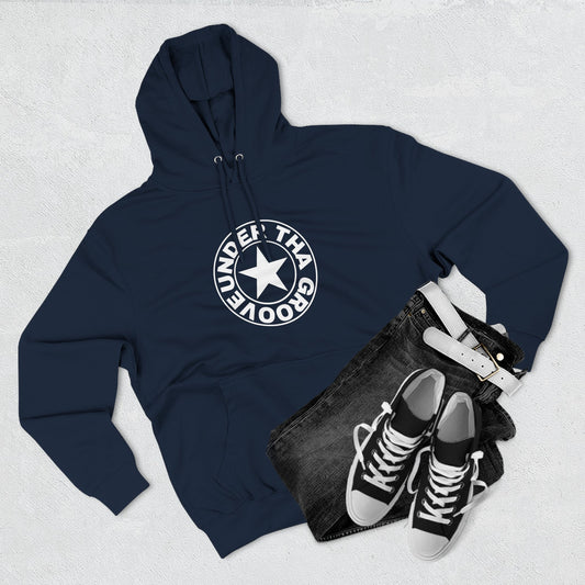 Heather Grey 'Roundel Star' Fleece Hoodie - Casual Unisex Pullover