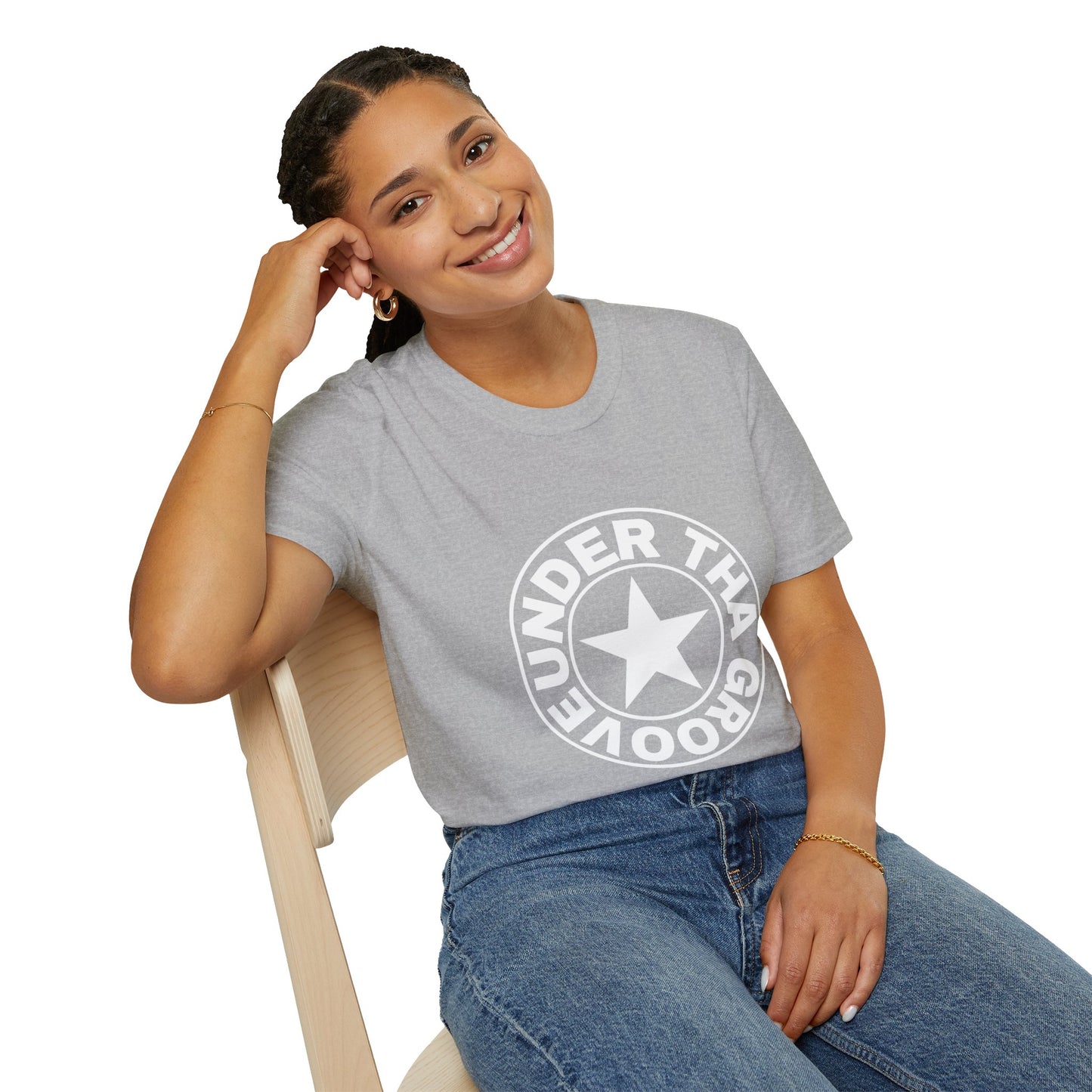 Groove Star T‑Shirt — "Under That Groove" Retro Circle Logo Tee