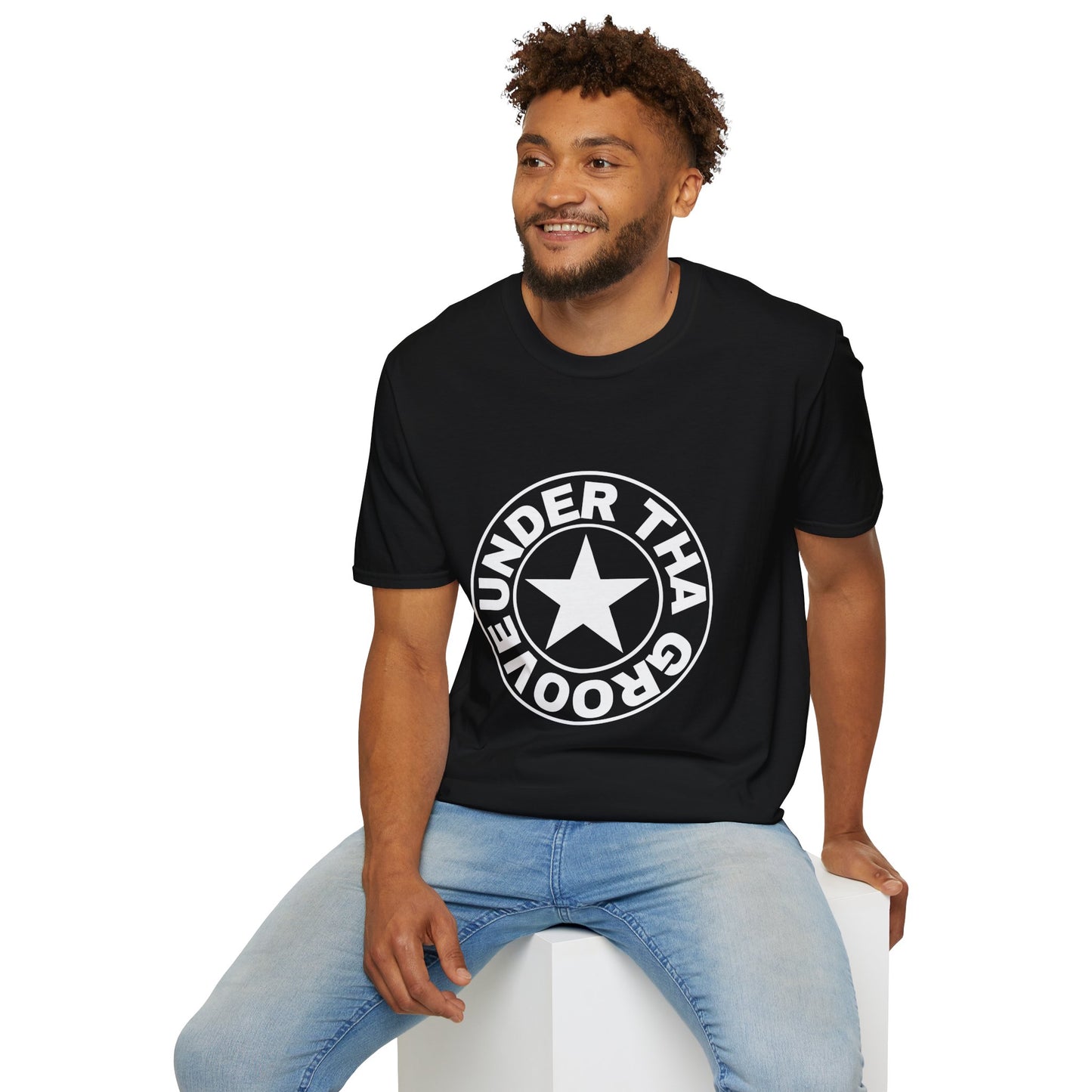 Groove Star T‑Shirt — "Under That Groove" Retro Circle Logo Tee
